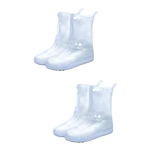 VANZACK 2 Paar wasserdichte Silikonhülle Regenüberschuhe Stiefelschuhe Hochschlauch Überschuhe rutschfeste Überschuhe rutschfeste Schuhe Protektoren von VANZACK