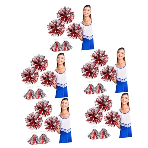 VANZACK 20 Stück Cheerleader Blumenball Pompons Für Sport Metallische Cheerleader Pompons Hand Pompons Cheerleader Ornamente Cheerleading Pomps Cheerleader Zubehör Pom Pom Kader von VANZACK
