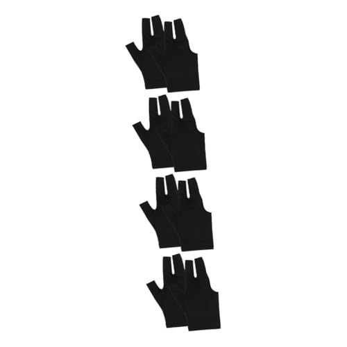 VANZACK 4 Paar DREI Finger Handschuhe Atmungsaktive Pool Handschuhe Schutzhandschuhe Queue Zubehör Sport Pool Handschuhe Professionelle Billard Snooker Handschuhe Bequeme Pool von VANZACK