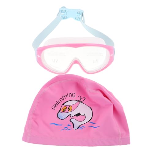 VANZACK Badekappen Kinder Badekappe Mit Schutzbrille Silikon Schwimmbadehüte Für Kinder Jungen Mädchen Delphin A von VANZACK
