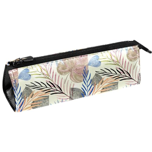 VAPOKF Bunte Palmen-Stifttasche mit tropischen Blättern, Schreibwarenbeutel, Kosmetiktasche, kompakte Reißverschlusstasche, multi, 5.5 ×6 ×20CM/2.2x2.4x7.9 in, Taschen-Organizer von VAPOKF
