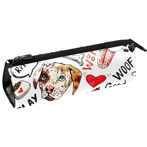 VAPOKF Stiftetasche mit Aufschrift "I Love Dog", für Schreibwaren, Kosmetiktasche, kompakte Reißverschlusstasche, multi, 5.5 ×6 ×20CM/2.2x2.4x7.9 in, Taschen-Organizer von VAPOKF