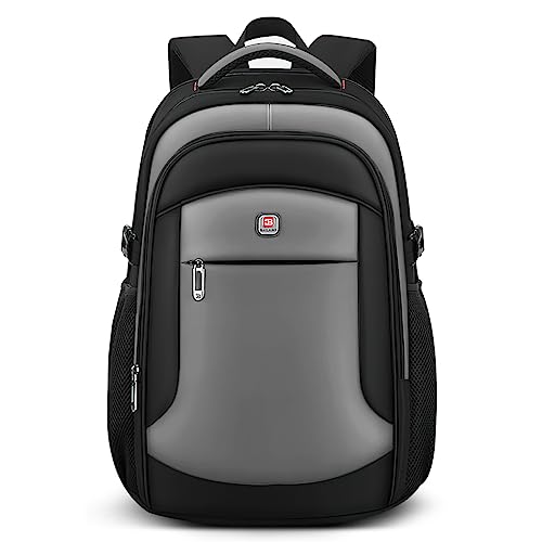 VARLIVOO Laptop Rucksack Herren 16 Zoll mit USB-Ladeloch groß Business Rucksack Notebook Schulrucksack Multifunktion Laptoptasche Backpack für Arbeit Reisen College Wasserdicht Polyester Grau von VARLIVOO