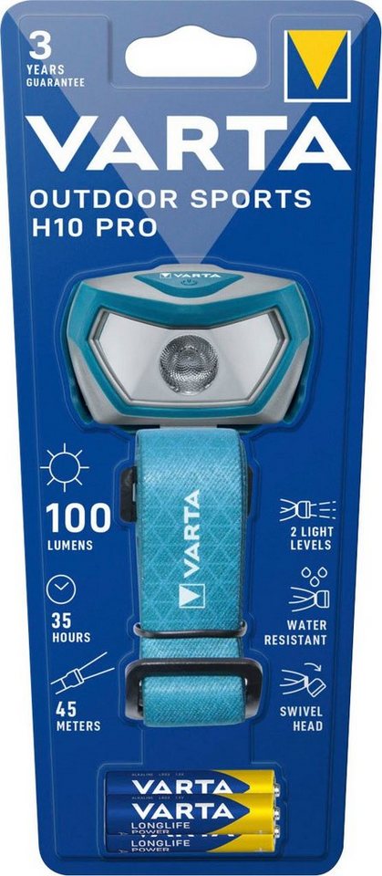 VARTA Kopflampe VARTA Outdoor Sports H10 Pro inkl. 3xAAA Batterien von VARTA