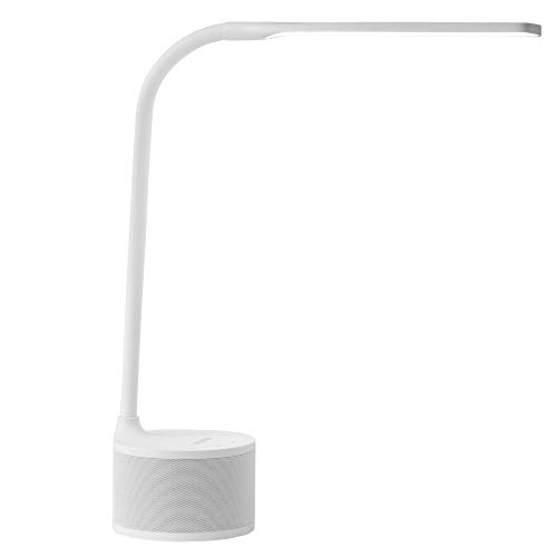 VASNER Lumbeat – Schreibtischlampe LED mit Musik Nachttischlampe dimmbar integrierter Lautsprecher USB Ladeport Bluetooth AUX 3 Lichtmodi Touch Bedienung weiß von VASNER