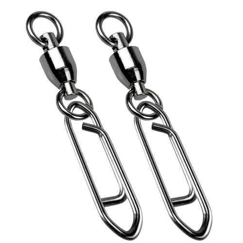 VATEICO Angelschnapper, Angel-Power-Clips, hohe Festigkeit, Angelwirbel, Edelstahl, Schnellwechsel-Schnappverbinder, Angelzubehör, schwarz, Nickel, 18#+1# von VATEICO