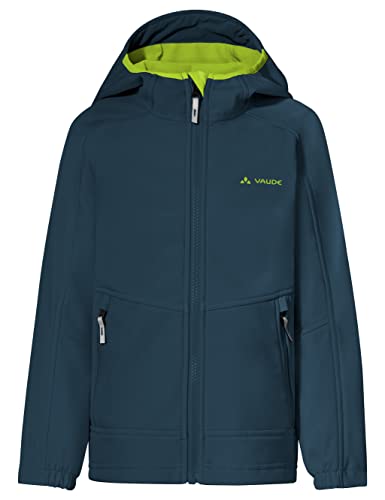 VAUDE Softshell Jacke Kids Rondane IV in blau/grün hochwertige Outdoorjacke, wind- und wasserabweisende Regenjacke mit Kapuze, Klimaschonende Regenjacke Kinder von VAUDE