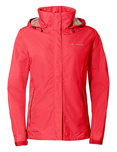 VAUDE Regenjacke Damen leicht - Women's Escape Light Jacket rot, wasserdichte Outdoor-Jacke, atmungsaktiver Windbreaker mit Kapuze, Klimaschonende Wanderjacke, 42 von VAUDE