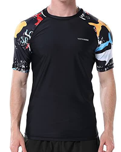 VAYAGER Herren-Bade-Shirt, Rashguard, LSF 50+, schnell trocknend, lockere Passform, Wasser-Surf-Shirt von VAYAGER