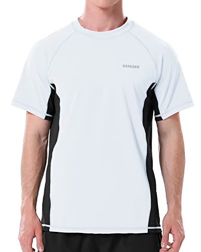 VAYAGER Herren-Bade-Shirt, Rashguard, UPF 50+, schnell trocknendes T-Shirt, lockere Passform, Wassersurfen, T-Shirts von VAYAGER
