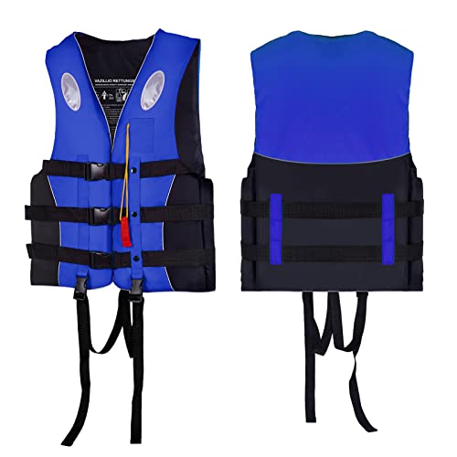 Swimming Vest Kinder Schwimmweste, ideale Schwimmhilfe für Jungen, Schwimmen Jacke mit Einstellbare Sicherheits Straps (Blue, L) von VAZILLIO
