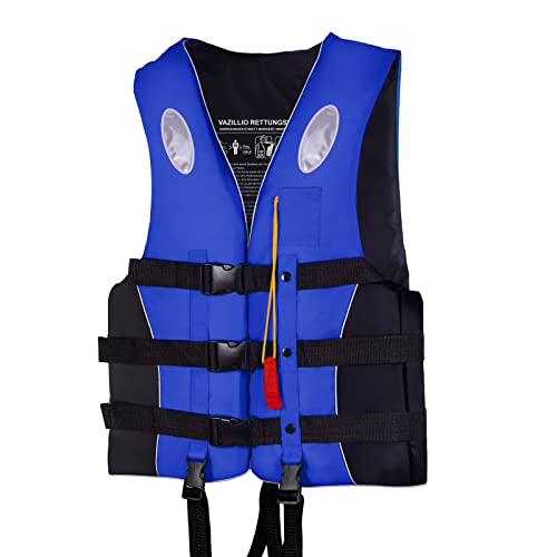 Swimming Vest Kinder Schwimmweste, ideale Schwimmhilfe für Jungen, Schwimmen Jacke mit Einstellbare Sicherheits Straps (Blue, S) von VAZILLIO