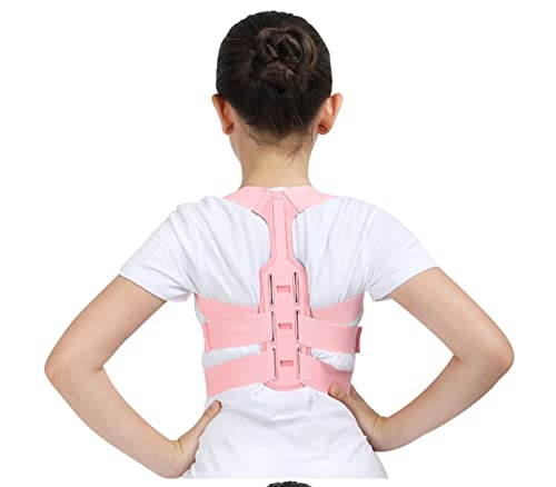 Rückenkorrektor, Schulter-Rückenstütze, verstellbare Haltungskorrektur, Wirbelsäule, Lendenwirbelstütze, Gürtel für Kinder, orthopädisches Korsett, Gesundheit und Entspannung (Farbe: Rosa, Größe: M) von VBCXGVR
