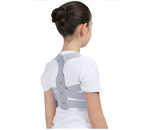 Rückenkorrektor, Schulter-Rückenstütze, verstellbare Haltungskorrektur, Wirbelsäule, Lendenwirbelstütze, Gürtel für Kinder, orthopädisches Korsett für Gesundheit und Entspannung (Farbe: Grau, Größe: von VBCXGVR