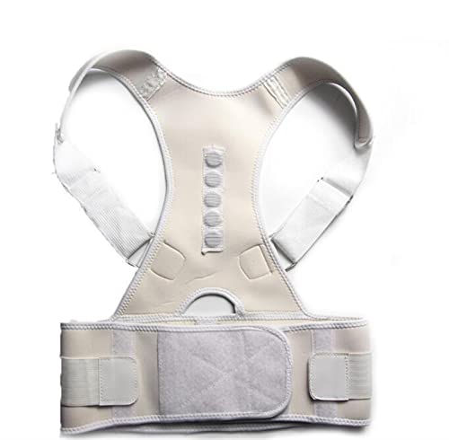 VBCXGVR Magnetfeldtherapie-Haltungskorrektur-Klammer, Schulter-Rücken-Stützgürtel für Hosenträger und Stützgürtel für die Schulterhaltung (Farbe: Weiß, Größe: 3XL) charitable von VBCXGVR