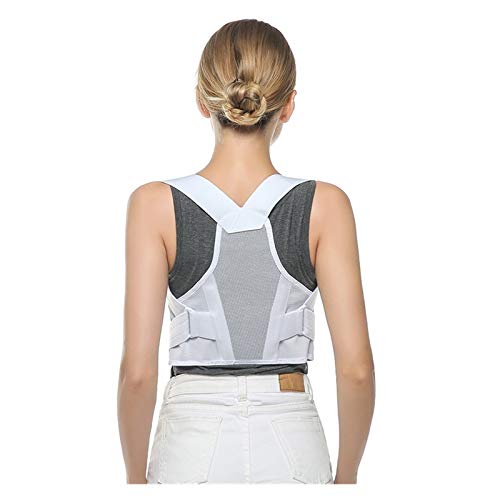 VBCXGVR Schwarz/Weiß Haltungskorrektur Rückenstütze Atmungsaktive Männer und Frauen Rückenhaltungsbandage Verstellbarer Rückentrainer Unisex (Farbe: Weiß, Größe: X-Large) charitable von VBCXGVR