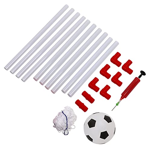 FußBall Torpfostennetz, Tragbares Leichtes Kunststoff Mini FußBall Fußballtornetz Set für Drinnen und Draußen mit Ball für (120cm) von VBESTLIFE
