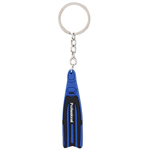 PVC Diving Theme Schlüsselring mit Schlüsselkette Mini Einzigartige Flipper Form Schlüsselbund Fin Schlüsselring Geschenk(Blau) von VBESTLIFE