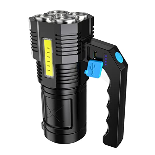 VBESTLIFE Hand-LED-Suchscheinwerfer, Hand-Suchscheinwerfer 5 Lichter Wasserdichter Multifunktionaler Wiederaufladbarer Scheinwerfer mit Batterieanzeige 3,7 V von VBESTLIFE