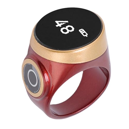 VBESTLIFE Intelligenter Ring Zähler mit Bildschirm, Digitaler Elektronischer Fingerring-Zähler, Touch Control Wether Proof Einstellbar für die Inventar Zählung der Sport Arbeit (Rot) von VBESTLIFE