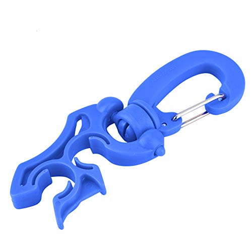 VBESTLIFE Tauchschlauchhalter-Clip, Tauchclip, mit Karabinerhaken-Schnalle für Tauch- und Schnorchelzubehör (Blue) von VBESTLIFE