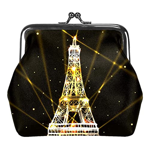 Buckle Coin Purses Vintage Pouch Kiss Lock Geldbeutel Geldbörsen, Paris Eiffelturm Gold von VBFOFBV