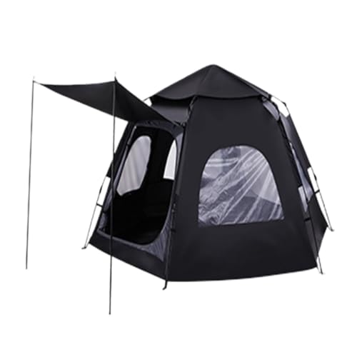 Zelt aufblasbar Zelt Sechseckiges Zelt Outdoor Camping 5-8 Personen Faltzelt Automatisches Schnellöffnen Outdoor Camping Zelt Camping Tent (Color : Black, Size : B) von VBNYBA