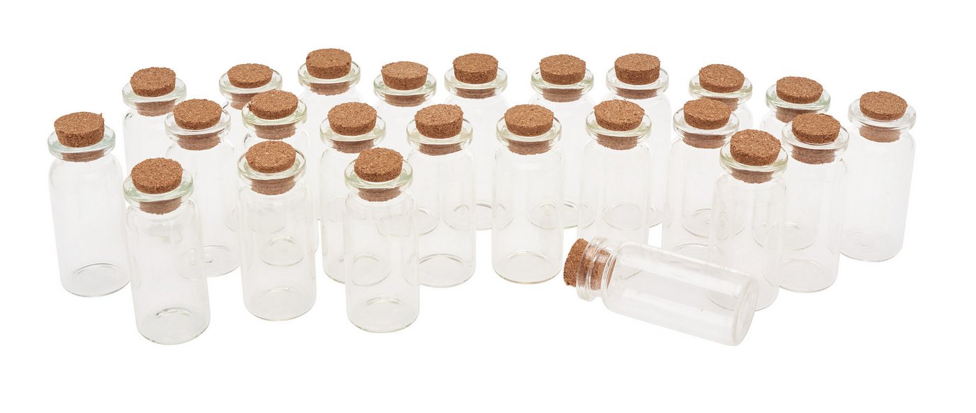 VBS XXL Trinkflasche Glasfläschen mit Korken 10 ml, 24 Stück von VBS XXL