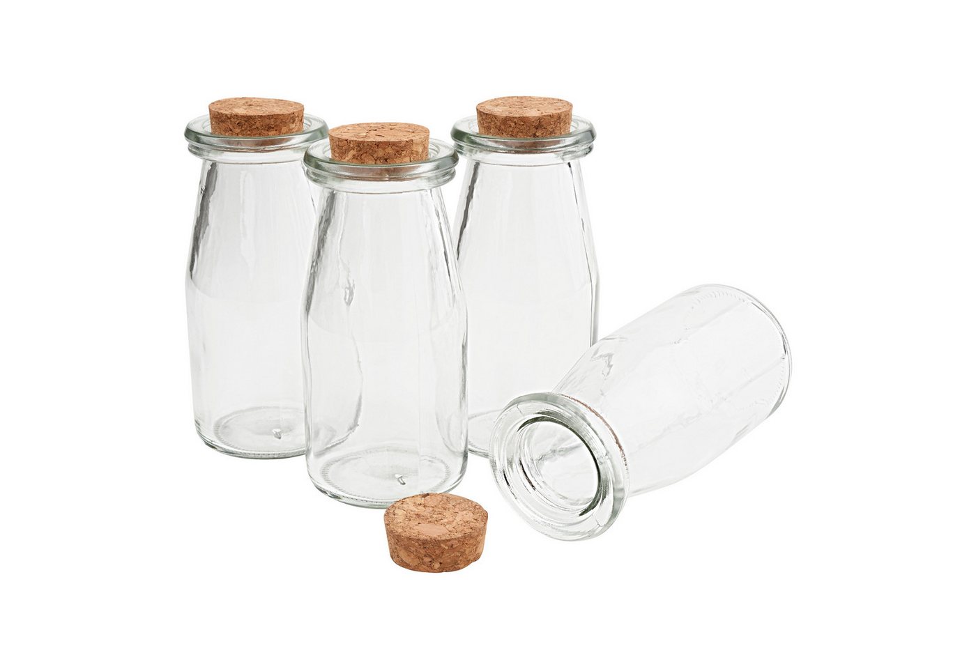VBS Trinkflasche Glasflasche mit Korken, 4 Stück von VBS