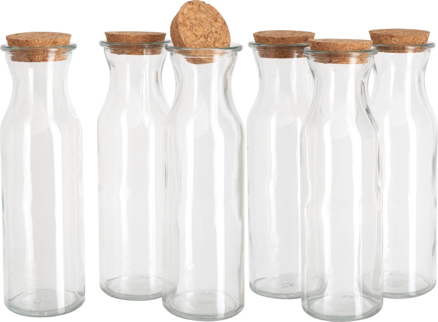 VBS Trinkflasche Glasflaschen Milk, 20 cm hoch 6er-Pack von VBS