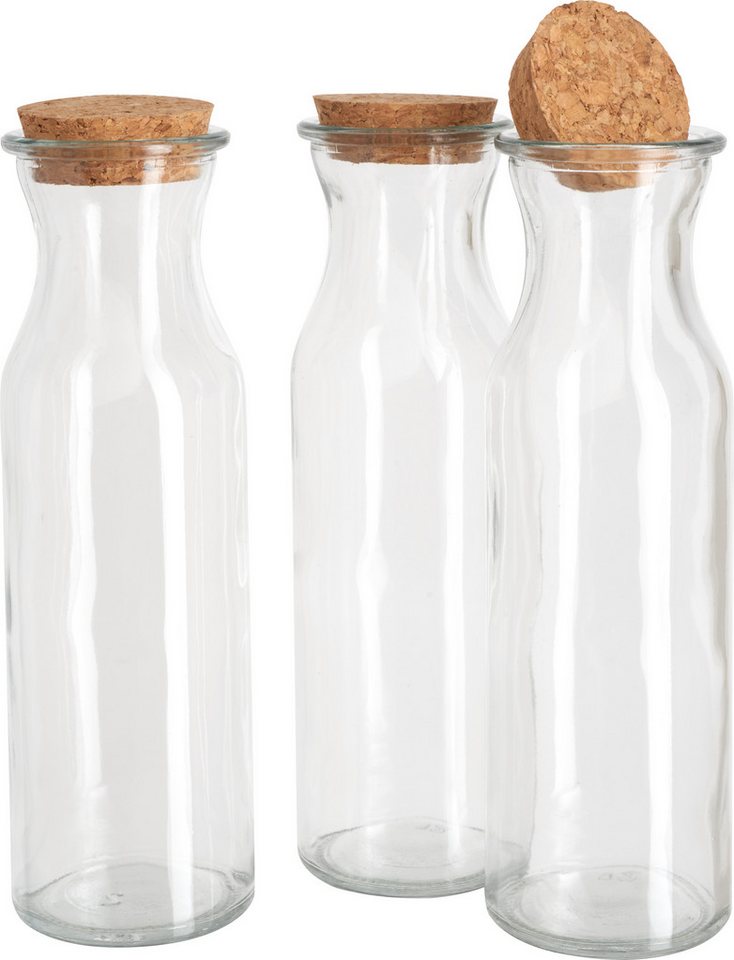 VBS Trinkflasche Glasflaschen Milk, 3er-Set von VBS