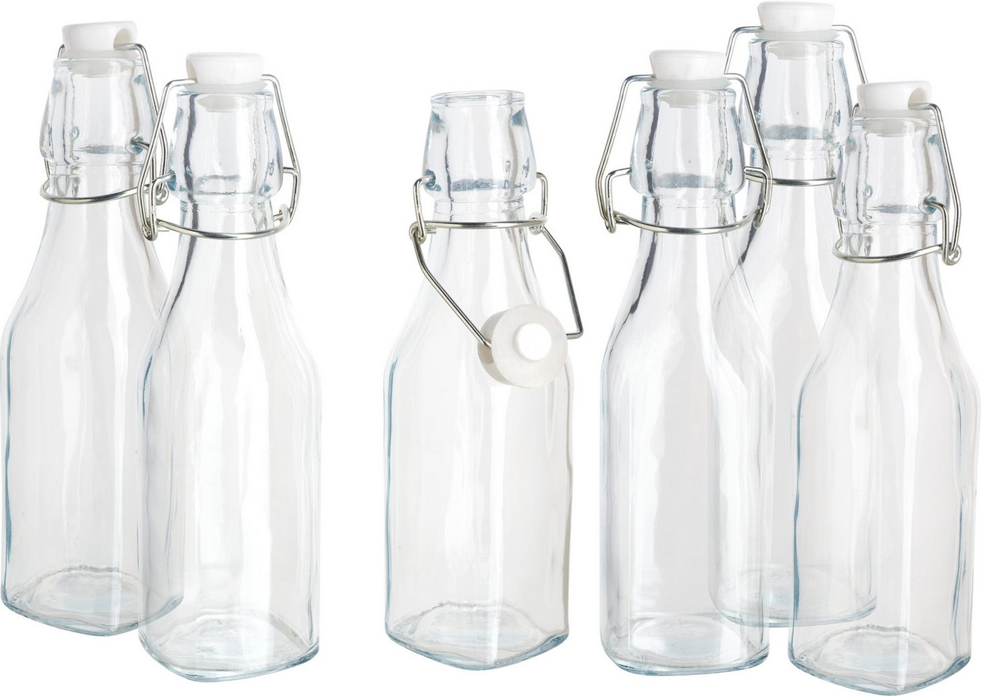 VBS Trinkflasche Glasflaschen mit Bügelverschluss, 19,5 cm hoch 6er-Pack von VBS