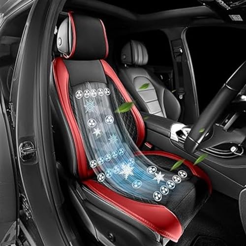 VBVARV Autolüftungskissen Auto -Lüftersitz 3 Kühlgeschwindigkeiten Anti-Sweat Universal Autositzabdeckungen Für Sommer Fahren,Rot,24 Fans von VBVARV