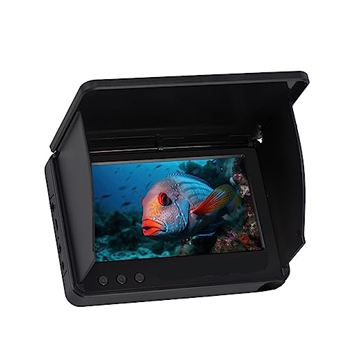 Unterwasser-Angelkamera, Tragbare Video Fisch Finder Unterwasser Eis Angeln Kamera 4,3/5,0 Zoll LCD Display Nachtsicht Kamera for Angeln Lichter für Seeboot-Kajak-Eisfischen(Color:20m 5.0 plastic box) von VCHICS