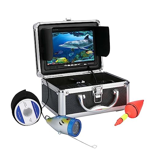 Unterwasser-Angelkamera, Unterwasser-Angelkamera 7 Zoll HD 1000tvl Unterwasser-Angel-Videokamera-Kit LED-Infrarotlampe beleuchtet Video-Fischfinder 50M für Seeboot-Kajak-Eisfischen(Color:IR LEDs 30M C von VCHICS