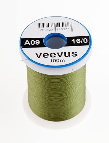 VEEVUS Unisex-Adult A09 Fly-Tying Thread, Olive, 16/0 von VEEVUS
