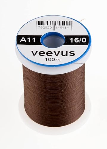 VEEVUS Unisex-Adult A11 Fly-Tying Thread, Brown, 16/0 von VEEVUS