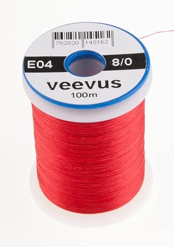 VEEVUS Unisex-Adult E04 Threads-8/0, Red, 8/0 von VEEVUS