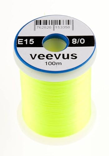 VEEVUS Unisex-Adult E15 Threads-8/0, FL Yellow Chartreuse, 8/0 von VEEVUS