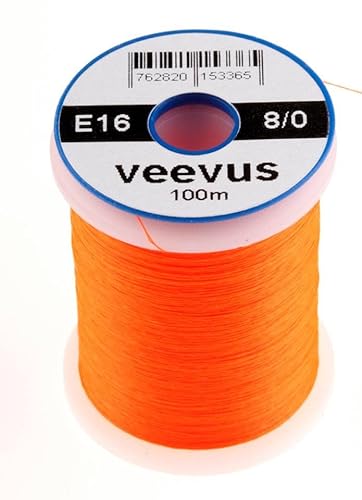 VEEVUS Unisex-Adult E16 Threads-8/0, Fluorescent ORANGE, 8/0 von VEEVUS