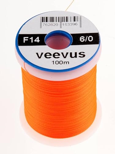 VEEVUS Unisex-Adult F14 Threads-6/0, Fluorescent ORANGE, 6/0 von VEEVUS