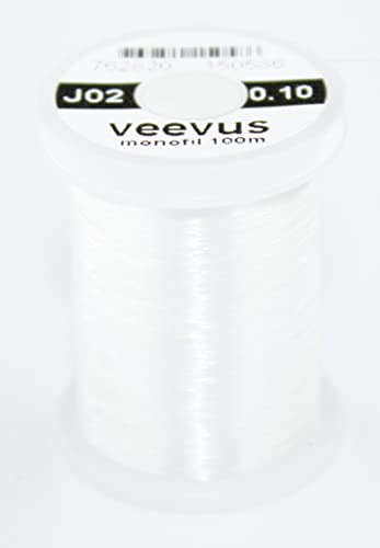VEEVUS Unisex-Adult J02 Monofil Gewinde-0,10mm-Weiß, Clear, 0.10mm von VEEVUS