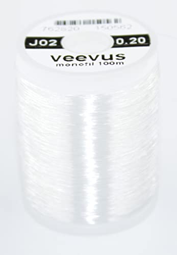 VEEVUS Unisex-Adult J02 Monofil Gewinde-0,20mm-Weiß, Clear, 0.20mm von VEEVUS