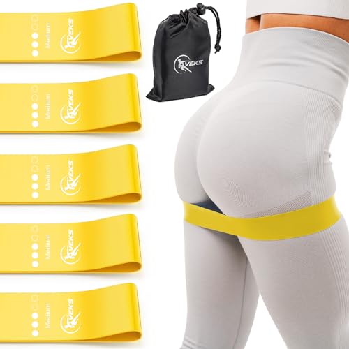 Widerstandsbänder, Übungsbänder für Damen und Herren, 5 Set Stretchbänder für Workout, elastisches Band auf toller Fitness (Gelb) von VEKS