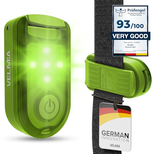 VELMIA Sicherheitslicht [2er Set] für maximale Sicherheit durch Sichtbarkeit I Reflektoren für Kinder, mit Anti-Break Clip Halterung und Klettbänd zur optimalen Befestigung, LED Beleuchtung, Hund von VELMIA