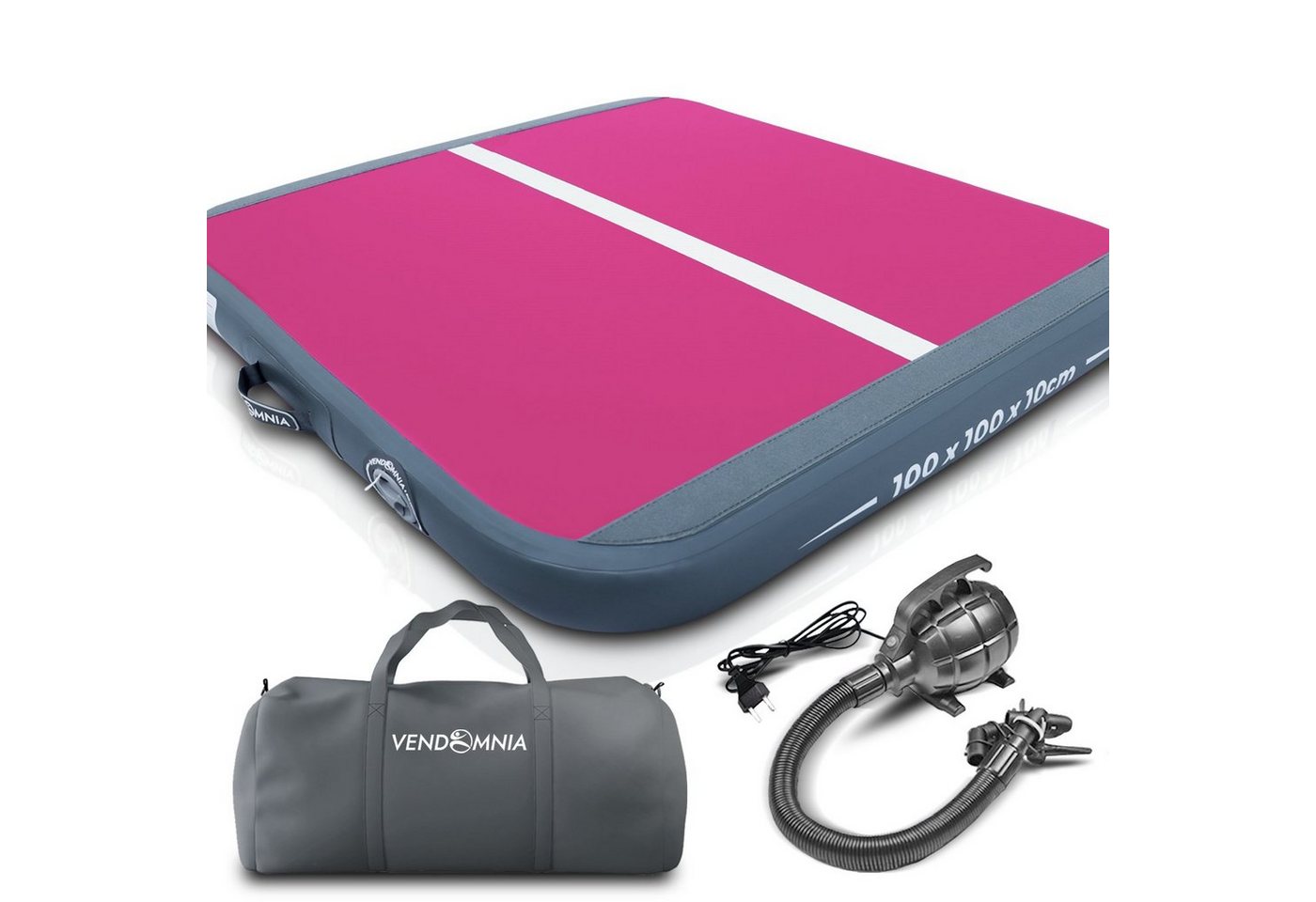 VENDOMNIA Gymnastikmatte AIRTRACK - Fitness Sport 1/2/3/4/5/6/7/8m Farbwahl (elektrische Luftpumpe aufblasbar PVC Dicke:10/20cm), Tumbling Tracking Gymnastik Yoga Air Track Matte von VENDOMNIA