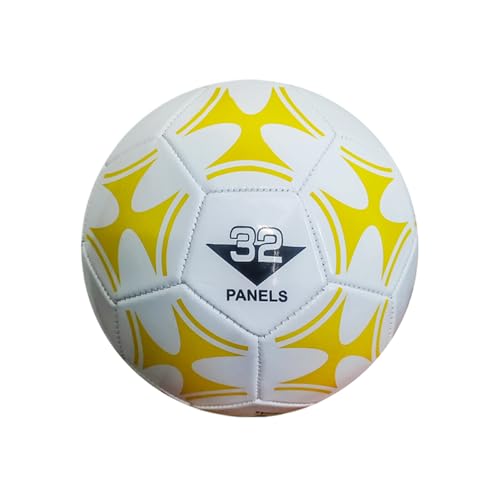 VENNSDIYU Trainings Fußball der Größe 5, hervorragende Haltbarkeit und zuverlässige Luftspeicherung, professioneller Fußball Offizieller, Weiß und Gelb von VENNSDIYU