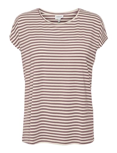 Vero Moda Damen Vmava Plain Top Stripe Ga JRS Noos Shirt, Nostalgia Rose/Stripes:Pristine, XL EU von VERO MODA