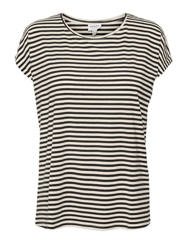 Vero Moda Damen Vmava Plain Top Stripe Ga JRS Noos Shirt, Nero/Strisce: Cristine, XS EU von VERO MODA