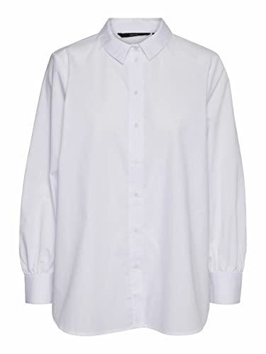 VERO MODA Damen Vmella L/S Basic Shirt Noos, Bright White, XXL von VERO MODA